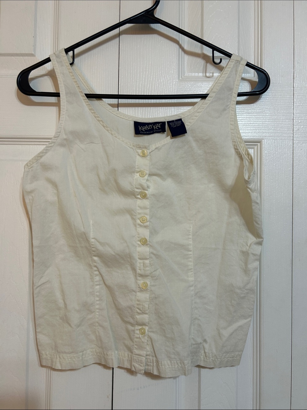 krazy kat Cream Button-Front Camisole